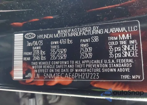 2023 Hyundai Tucson Sel from USA, damaged, VIN 5NMJFCAE6PH217223